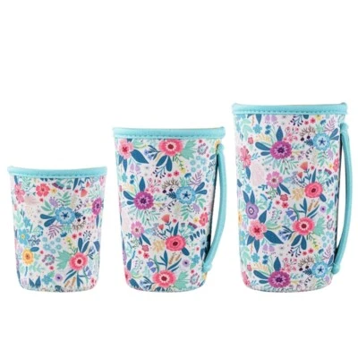 Set of 3 Insulated Sleeves for Ice Coffee Cups Comfortable Handle Cup Sleeves