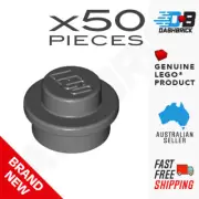 50 x Genuine LEGO® - 1x1 Round Plate - Dark Grey - Part 4073 / 6141 - NEW
