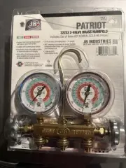 JB INDUSTRIES 22233 Two-Valve Manifold Gauge & KOBRA Refrigerant Hoses