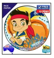 JAKE AND THE NEVERLAND PIRATES EDIBLE Rice Paper CAKE TOPPER IMAGE 19cm round