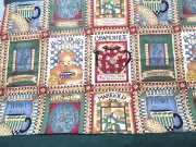 FABRIC Marcus Bros. "Tea Time" Chamomile Herbal Mint Rosemary Cntry Color $4.95