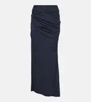 [Christopher Esber] Christopher Esber Ruched denim maxi skirt AU 12 blue
