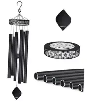 Large Wind Chimes for Outside Deep Tone,50" WindChimes Outdoors Unique Black