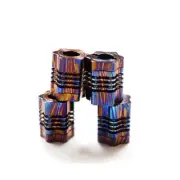TC4 Titanium Damascus Paracord Beads Knife Cord Necklace Bracelet Bead Pendant