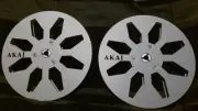 Set Akai 7 inch aluminum take up reels for Akai reel to reel, SILVER