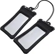 ULDIGI 2pcs Mobile Waterproof Bag Holder Underwater Buoy Waterproof Pouch for Kayaking Protector Swimming Case for Phone Beach Sunscreen Tackle Boat Water Proof Bags Sea Kit Black