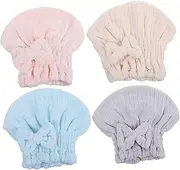Baluue 4pcs Quick Dry Hair Wraps for Women Bath Towels Shower Cap Hair Drying Towel Rapid Drying