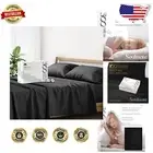Elegant 500 Thread Count Black Cooling Sheets for California King Bed - 4PC Set