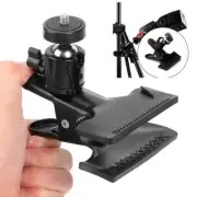 Tripod Camera Clip Clamp Flash Holder Mount w/ 360 Swivel Photography Ball-Head