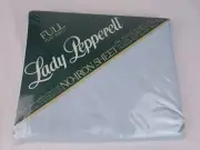 VTG Lady Pepperell Full Bed Sheet No-Iron Solid Light Blue Bedsheets NOS