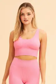 Pink Nico Seamless Crop Top - Size XS, Women's Cami