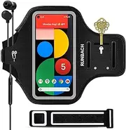 [RUNBACH] Running Armband for Google Pixel 8/7/6/6 Pro/5a/4XL/3a XL/3 XL,Sweatproof Running Exercise Case with Card Slot for Pixel 8/7/6/6 Pro/5a/4XL/3a XL/3 XL (Black)