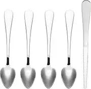 uxcell 4PCS Grapefruit-Spoons with Serrated Edge, Grapefruit-Spoons Serrated, Silver