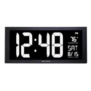 76102M Oversized LED Clock with Indoor Temperature, Date and Fold-Out Stand, ...