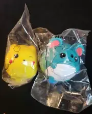 Pokemon Pikachu and Marill NEW Battle Tops Nintendo Kelloggs Toy 2000 Vintage