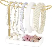 Headband Holder Organizer, Hair Accessories Organiser, Hair Hoop Display Stand, Headband Organizer Storage with Base, Headband Organizer Stand, Hair Accessories Display Rack for Girls Women, Gold