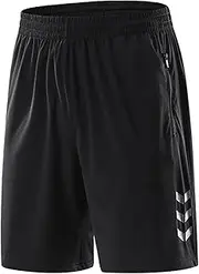 [BLEXX] Men's Sports Shorts Quick Dry with Zip Pockets, Running Shorts Men Sports Jogging Fitness Shorts Gym Summer Men Shorts Sport
