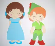 Peter Pan and Wendy Paper Die Cut Paper Doll Scrapbook Embellishment