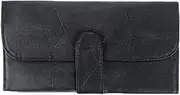 JJUNW Makeup Brush Holder, Makeup Brush Roll Up Organizer Bag, Makeup Brush Organizer, Black Travel Makeup Brush Pouch PU Leather Make Up Brush Case for Women Cosmetic Brushes Makeup Artist, black