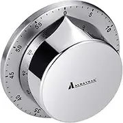 Albayrak Kitchen Timers for Cooking, Chef Cooking Timer Clock with Loud Alarm, No Batteries Required, 100% Mechanical Desk Timer - Magnetic Backing, Exquisite Stainless Steel Body Magnetic Timer