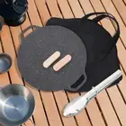Multi-Purpose Open Flame Cooking Pot with Bag & Handle & Clip Travel Frying Pan
