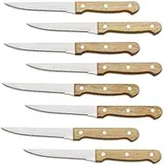 8-Piece Steak Knife Set, 420 Stainless Steel Full Tang Steak Knives, Wood Handle