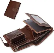 [AutoWT] Credit Cards Wallet for Men, Wallet for Men RFID Blocking Minimalist Anti-Theft Pocket Wallet RFID Card Holder Bifold Wallet with Money Clip Slim Genuine Leather Mini Multi-Purpose Wallet