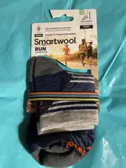 Smartwool Unisex Zero Cushion Run Pattern Ankle Sock Medium Grey/Navy