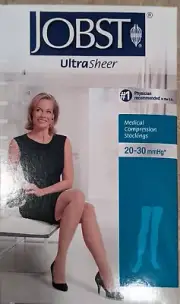 Jobst UltraSheer Compression Stockings 20-30mmhg Lace Calf Thigh High Closed Toe
