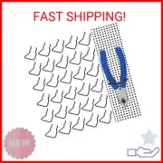 30 Pieces Pegboard Plier Holders, Black Double Loop Stainless Steel Pegboard Hoo