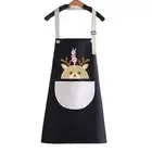 (Grey Apron Black Pocket)Cooking Apron With Hand Wipe Pocket Waterproof Oil P