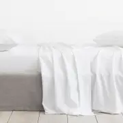 Sheridan Washed Linen Cotton Fitted Sheet in White Size: King