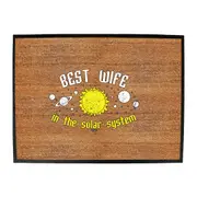 Best Wife Solar System - Funny Novelty Doormat Man Cave Floor mat