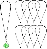 8 Pcs Necklace Cord for Pendant Necklace String Adjustable Double Knotted Handmade Craft Choker with Metal Ring for Hanging Pendants Rope