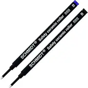 Schmidt 888 Safety Ceramic Rollerball Refill - Black, Blue Ink (Broad Tip 1.00mm) - Pack of 2