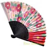 Bamboo Folding Fan Sensu Daiso Japan - Camelia 8.3" Japan Culture Flower