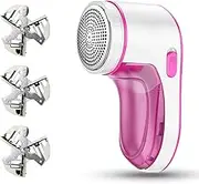 AOUTSTTING Lint Remover, Rechargeable Fabric Shaver, Electric Lint Remover with 3 Replacement Blades, Portable Lint Shaver for Clothes, Lint Balls, Fuzz, Bobbles, Pills (Pink)