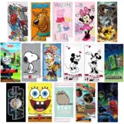 Beach & Bath Towels Kids Favourite Characters - Disney Peppa Pig Snoopy & More
