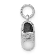 14k White Gold 3D White Gold Baby Shoe Charm