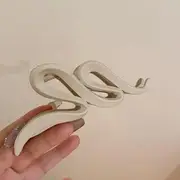 Plain Hair Claw Hair Clip - Light Coffee - One Size