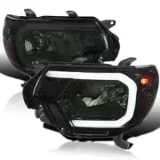 Smoke Fit 2012-2015 Toyota Tacoma LED Tube Headlights Headlamps Left+Right 13 14 (for: Toyota)