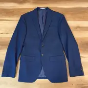 ZARA Blazer Mens 36R Blue 2 Button Sport Coat Stretch CoolMax Jacket