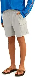 [HUK] Kids' Standard Creekbed, Performance Fishing Cargo Shorts, Harbor Mist
