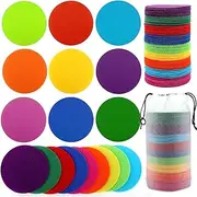 Taefuhnn 108 Pcs Carpet Sit Spots Dots Markers with Storage Bag for Classroom Circle Sitting, Multicolor Floor Dots Sit Sickers for Teacher Supplies Elementary School Kindergarten Decoration