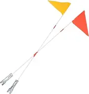 SUPVOX 2pcs Bicycle Safety Flags with Pole High Visibility Pennant Flags for Bicycle Tricycle and Vehicle Easy Install Flagpole for Enhanced