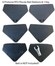 6 Protecta RTU Mice / Mouse Control Bait Stations 1 Key
