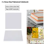 5 x Heavy Duty Professional Square Cakeboard White Party Favour Cake Board Boxes