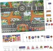 CHICAMPERA 1 Set Zoo Map Traffic Parking Play Mat Educational Cognitive for Interactive Parent Activity Material Bright Colors Present