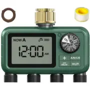 4 Outlet Sprinkler Timer Brass, Programmable Garden Hose Timer with Rain Dela...