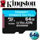 Kingston 金士頓 64GB microSDXC UHS-I U3 V30 A2 記憶卡 SDCG3/64GB